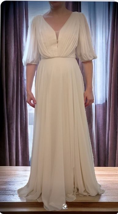 Весільне плаття, сукня на розписку, колір айворі, М