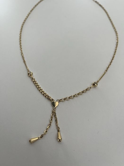 złoty damski łańcuszek naszyjnik z sercem złoto 14k 585