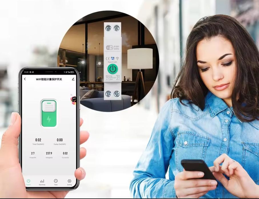 Розумний Wi-Fi автоматичний вимикач 63А DIN;