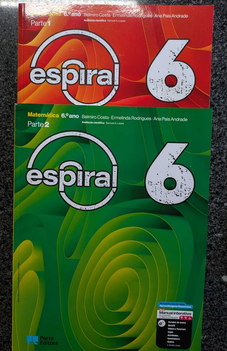 Manual de Matemática ESPIRAL + Caderno de atividades - 6.º ano NOVOS