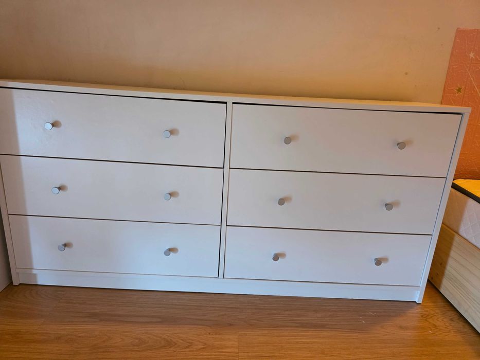 Cómoda de 6 Gavetas Larga (Branca) - Excelente Arrumação