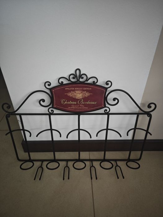 Wisząca półka na wino z metalu Almi Decor