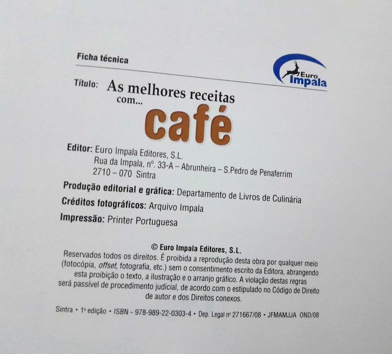Livro As Melhores Receitas com Café - Ed. Impala