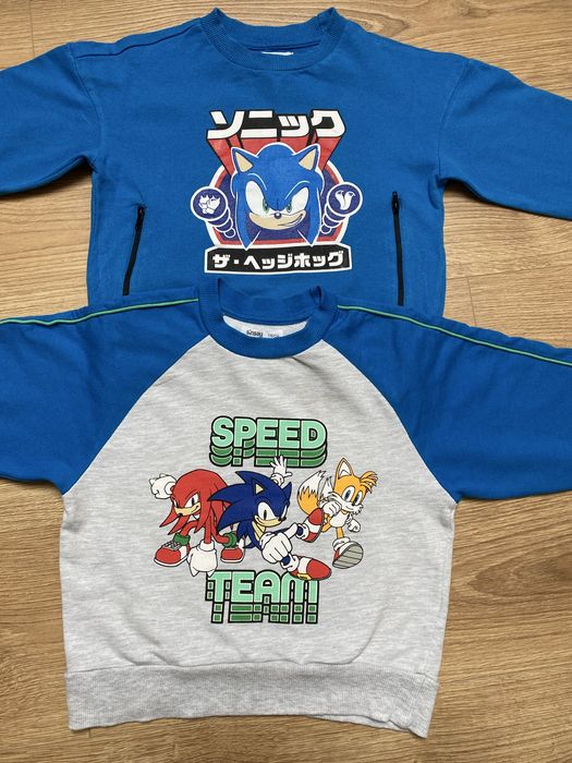 Zestaw dwich bluz dla chłopca z bajki Sonic długi rękaw
