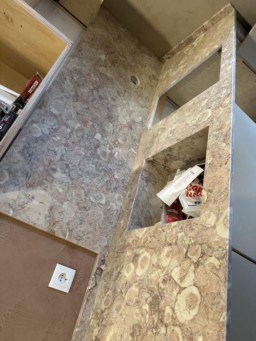 Bancadas de cozinha com lava loiça integrado