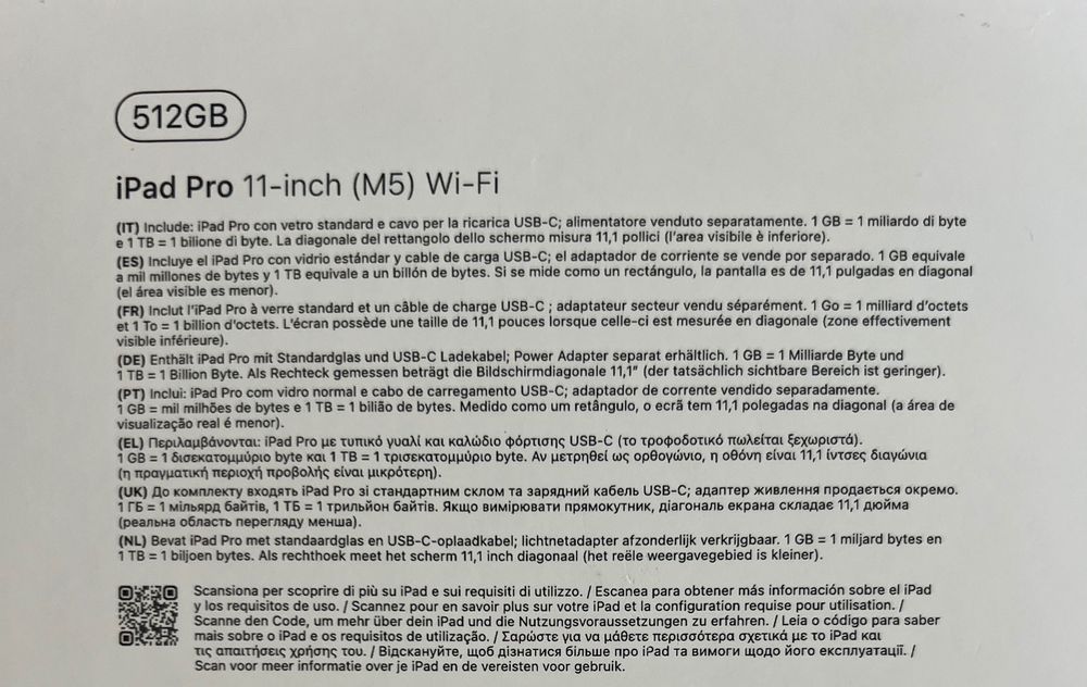 11-inch iPad Pro WiFi 512gb