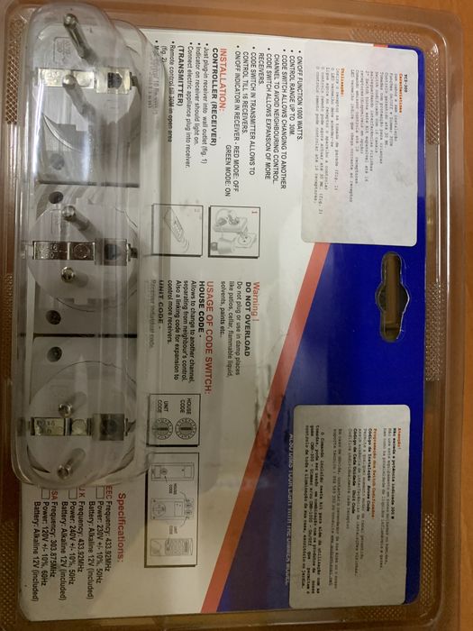 Kit Telecomando + emissor + 3 Tomadas receptoras