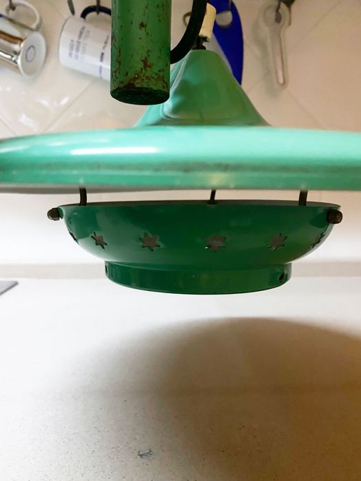 Candeeiro de teto metálico "vintage"