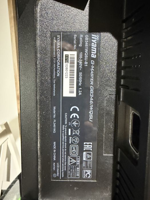 Monitor iiyama G-Master GB3461WQSU + uchwyt