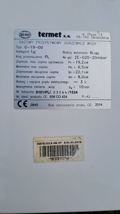 Piecyk gazowy Termet