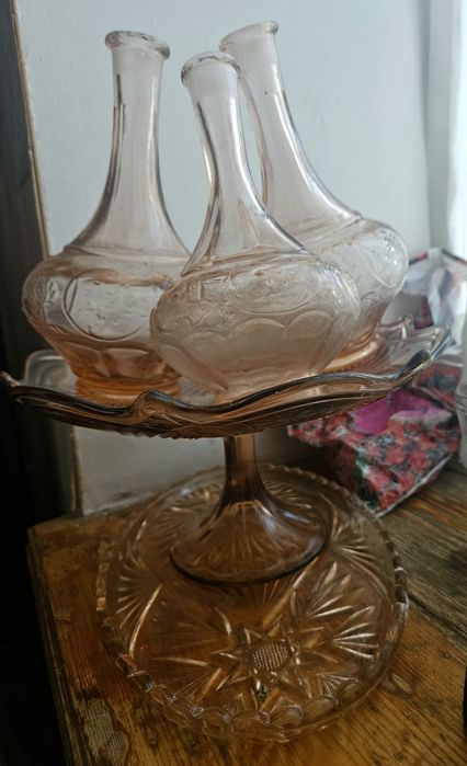 Рюмки графини посуд цветное карамельное стекло, СССР.