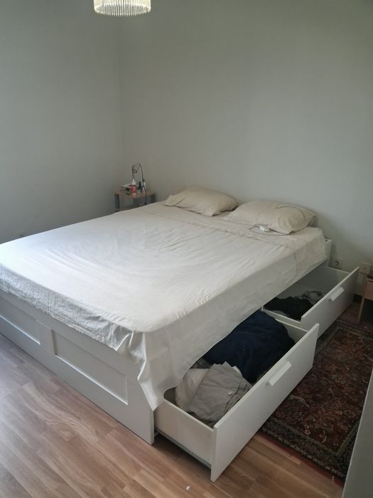 Vendo cama casal com arrumação Brimnes