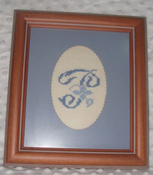Quadros em ponto de cruz _ tons de azul