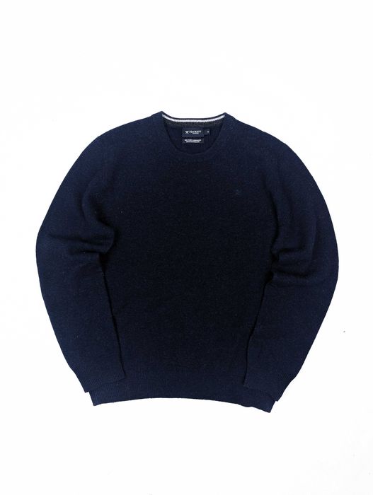 Hackett granatowy sweter 100% wełna jagnięca M