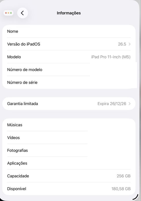 Ipad Pro M5 11’ wifi