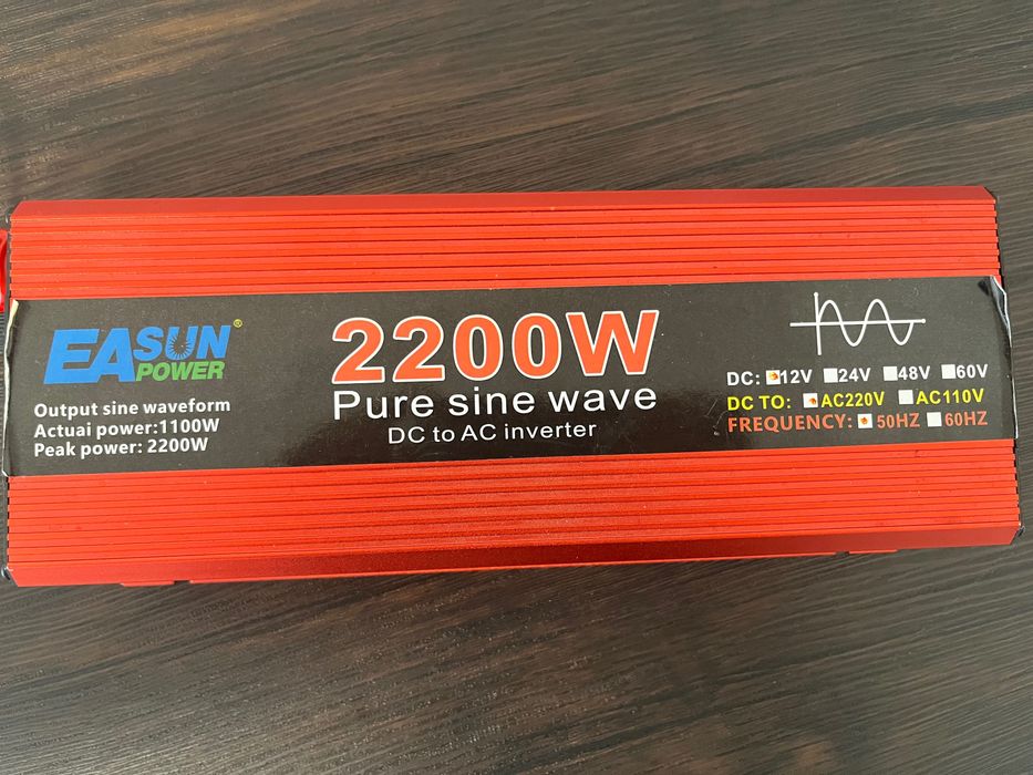 Інвертор перетворювач напруги з 12v на 220v 2200W з чистою синусоїдою