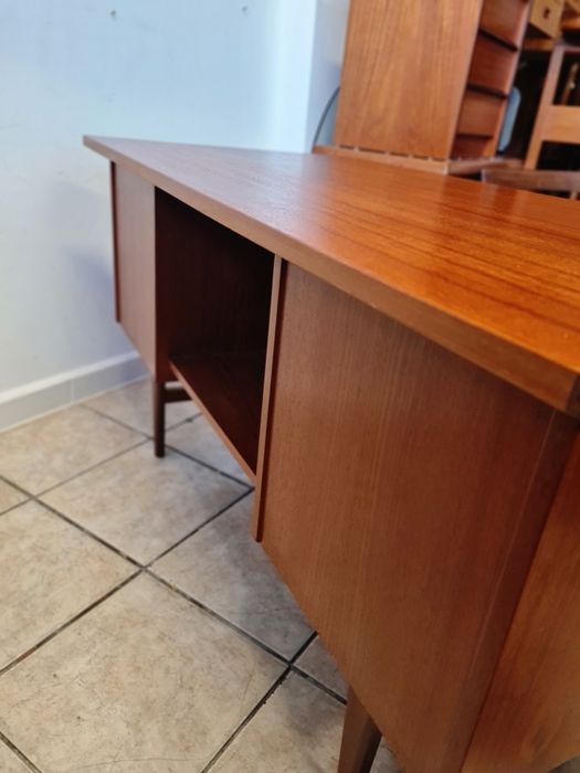 Biurko tekowe,wolnostojące,duński design,Dania lata 60/70,Mid century