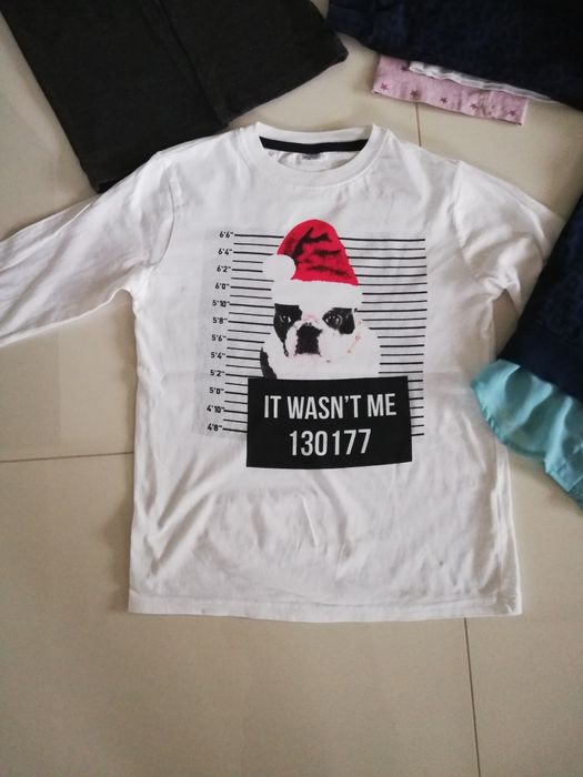 Zestaw dziewczęcy rozm. 134/140, bluzka świateczna