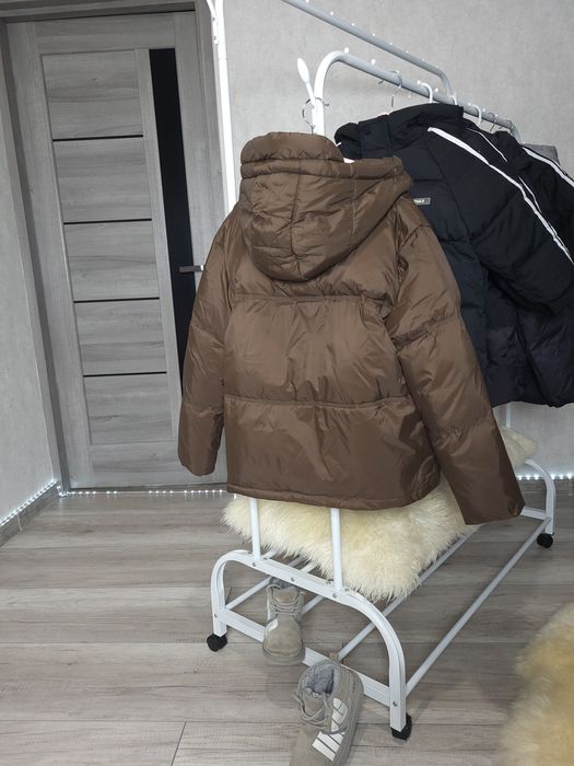 трендова, об'ємна,шоколадна куртка оверсайз для дівчинки