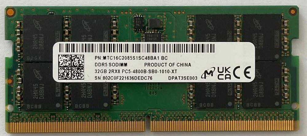 1x 32 GB RAM DDR5 Micron 1 kość [104]