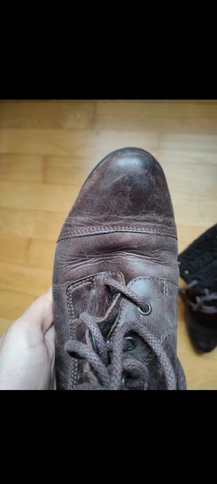 Brązowe skórzane buty zimowe Lasocki r 40