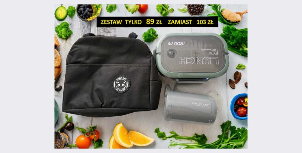 Pojemnik termiczny LunchBox Śniadaniówka Organizer na żywność Kubek