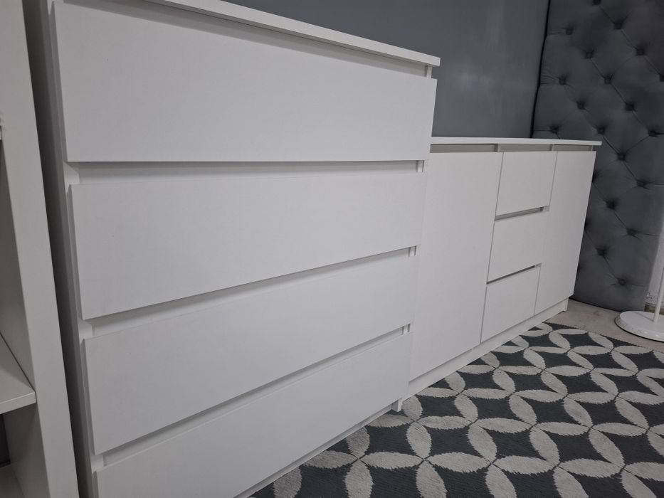 Komoda komody białe 2 sztuki z szufladami zadbane