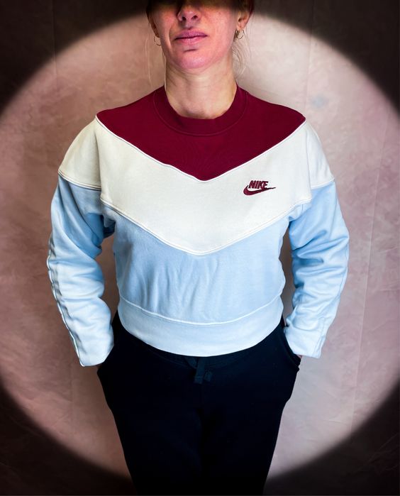 (M) Nike Nowa Czerwona Biała Jasnoniebieska Krótka Sportowa Bluza