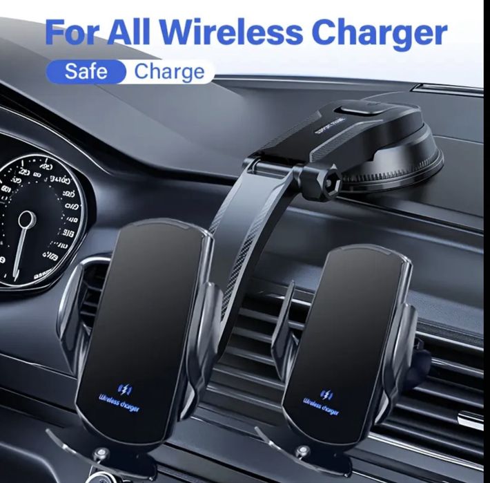 Тримач/держатель/штатив для телефону в авто з безпроводною зарядкою