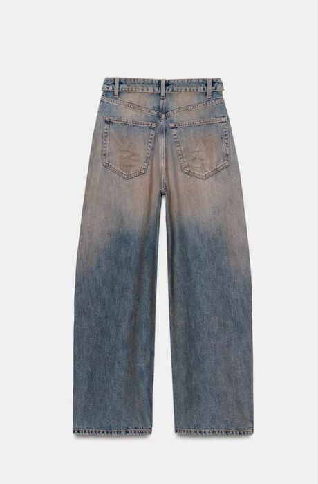 ДЖИНСИ ZARA 32 розмір З ЗАВЕРНУТИМ ПОЯСОМ TRF