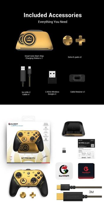 Новий кіберспортивний колекційний бездротовий геймпад GameSir G7 Pro 8K PC Champion Edition + док станція