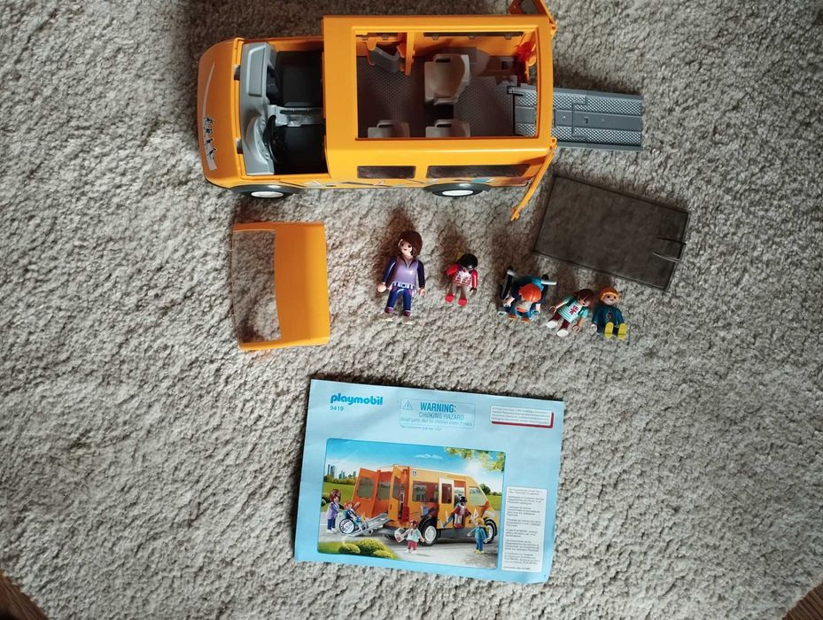 Duży zestaw szkoła i autobus Playmobil