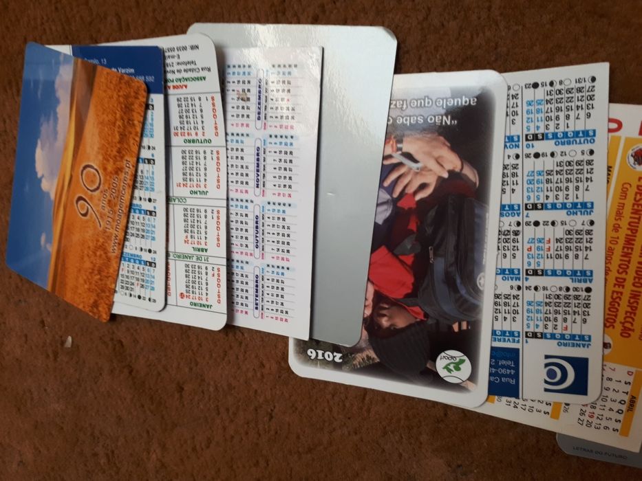 Lote 18 calendários de bolso