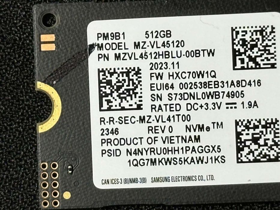 SSD диск Samsung PM9B1 512Gb NVMe