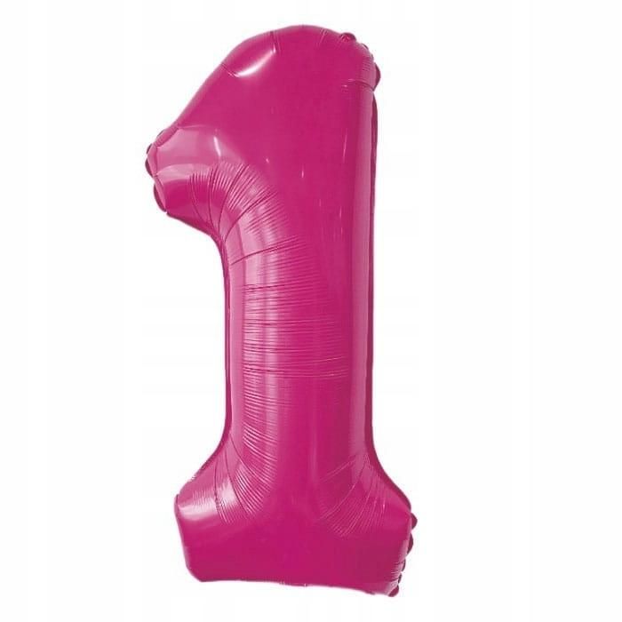 Balon foliowy 32" cyfra 1 różowa barbie pink