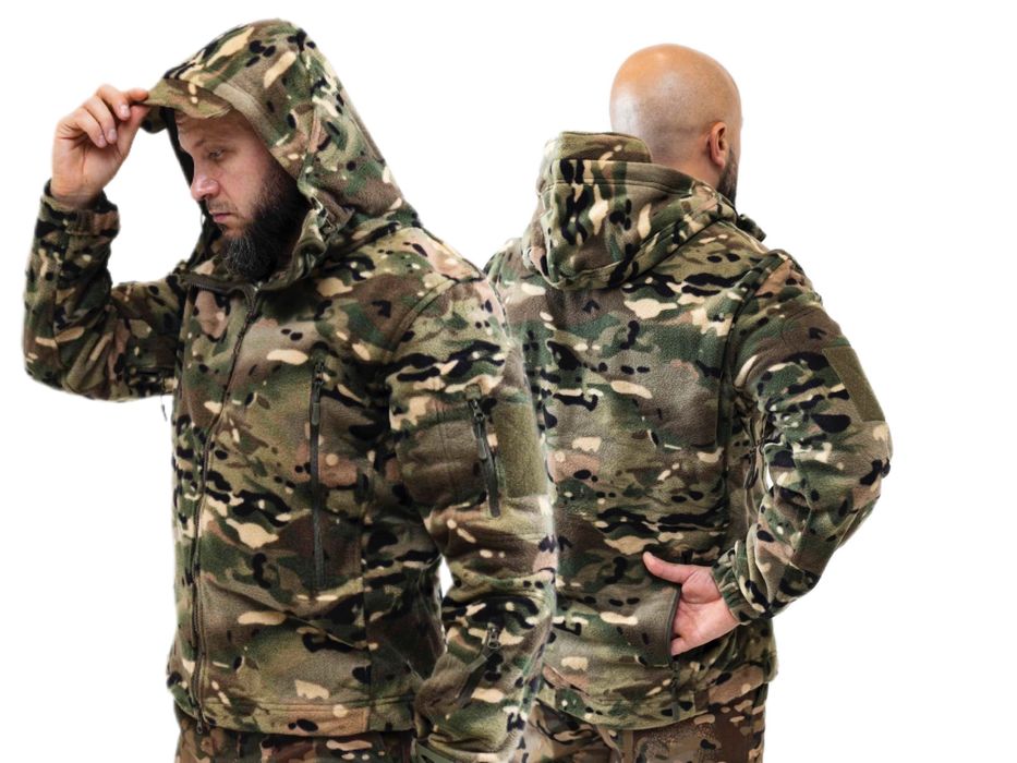 Фліска 300г/м2 мультикам з капюшоном, флісова кофта (куртка)