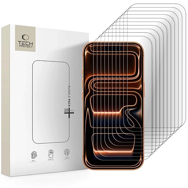 Szkło Hartowane Tech-Protect Bundle 10-pack na iPhone 16 Pro Max / 17