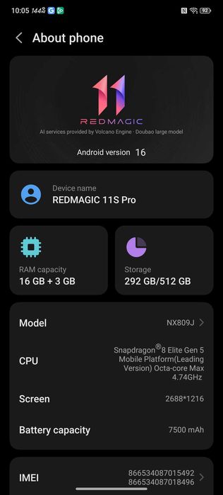 Redmagic 11S Pro 16/512 - sprzedany