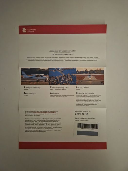 Lot samolotem dla przyjaciół Wyjątkowy prezent 12.2027