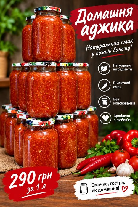 Домашня аджика — 290 грн за 1 літр!