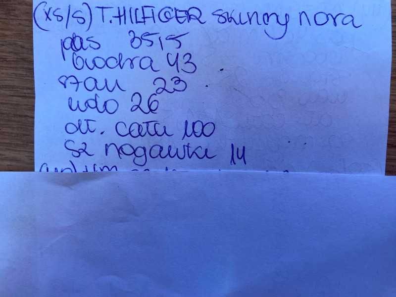 Tommy hilfiger skinny szare long rurki dzins jeans spodnie dziury