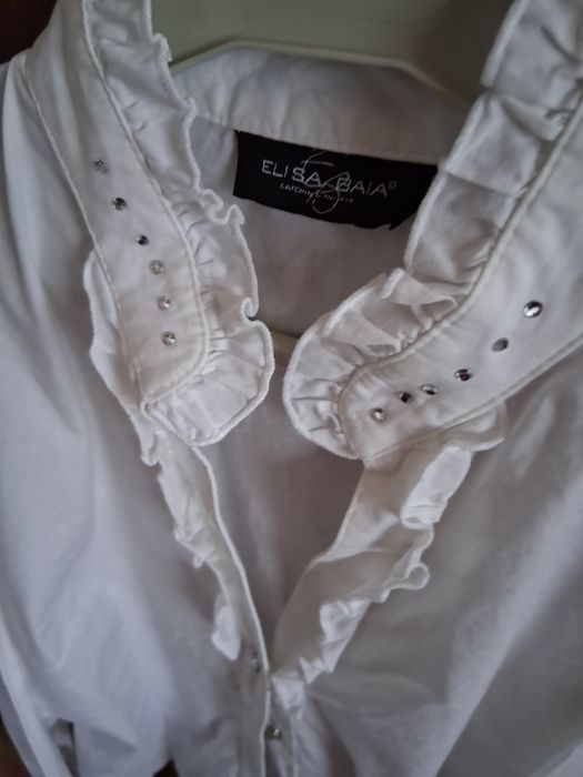 Camisa branca folhos M