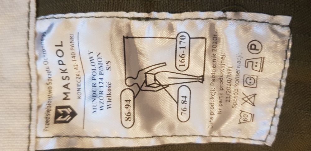 Mundur połowy wz 124 MON 166-170sm + polar