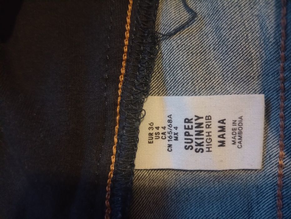 Spodnie ciążowe rurki skiny 36