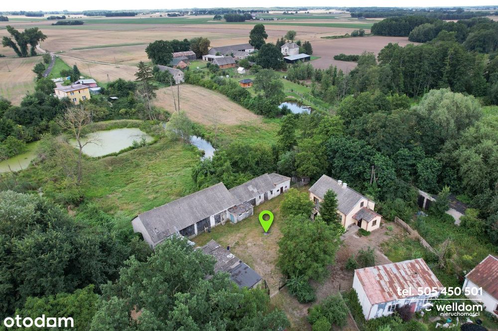 Siedlisko, dom, budynki gospodarcze, działka 0,5 ha, staw, rzeczka
