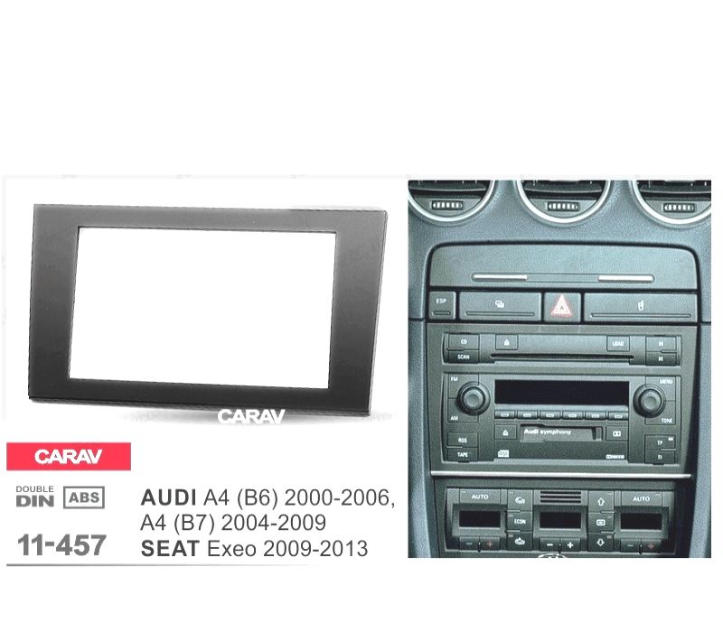 MOLDURA ADAPTADOR PRETO PARA RADIO 2-DIN PARA AUDI A4 Y SEAT EXEO