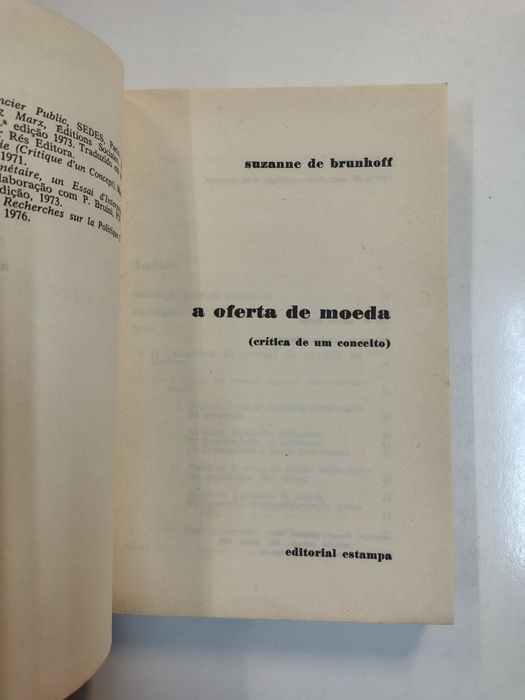 A oferta de moeda, de Suzanne de Brunhoff
