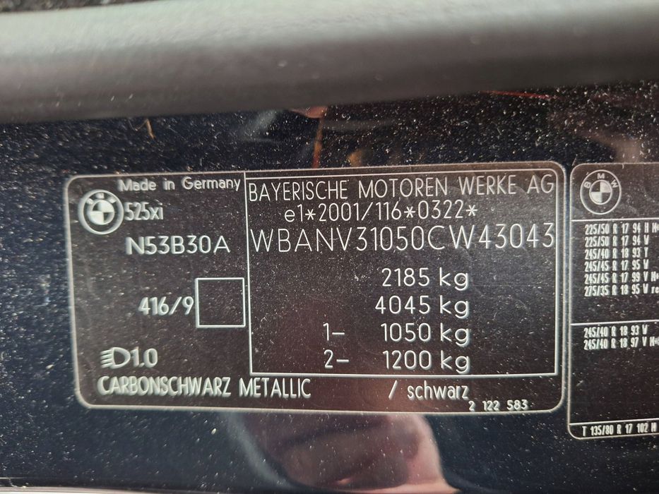 bmw 5 e60 e61 lci carbonschwarz metallic 416 granatowy błotnik przód lewy