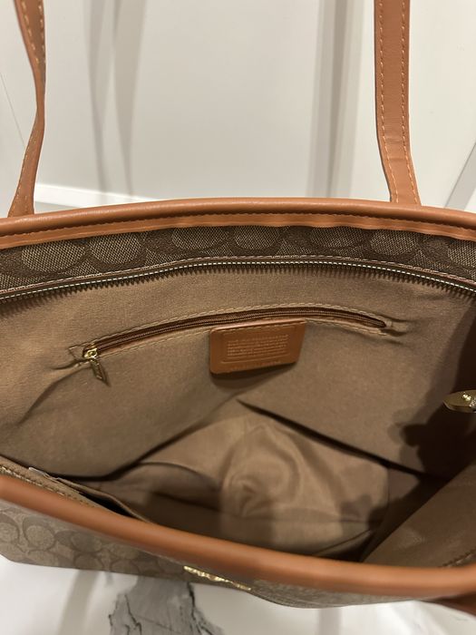 Torba shopper brazowa monogram coach