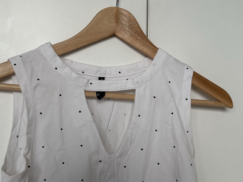 Biala bluzka w kropki, bez rekawów (Modo, r. S)